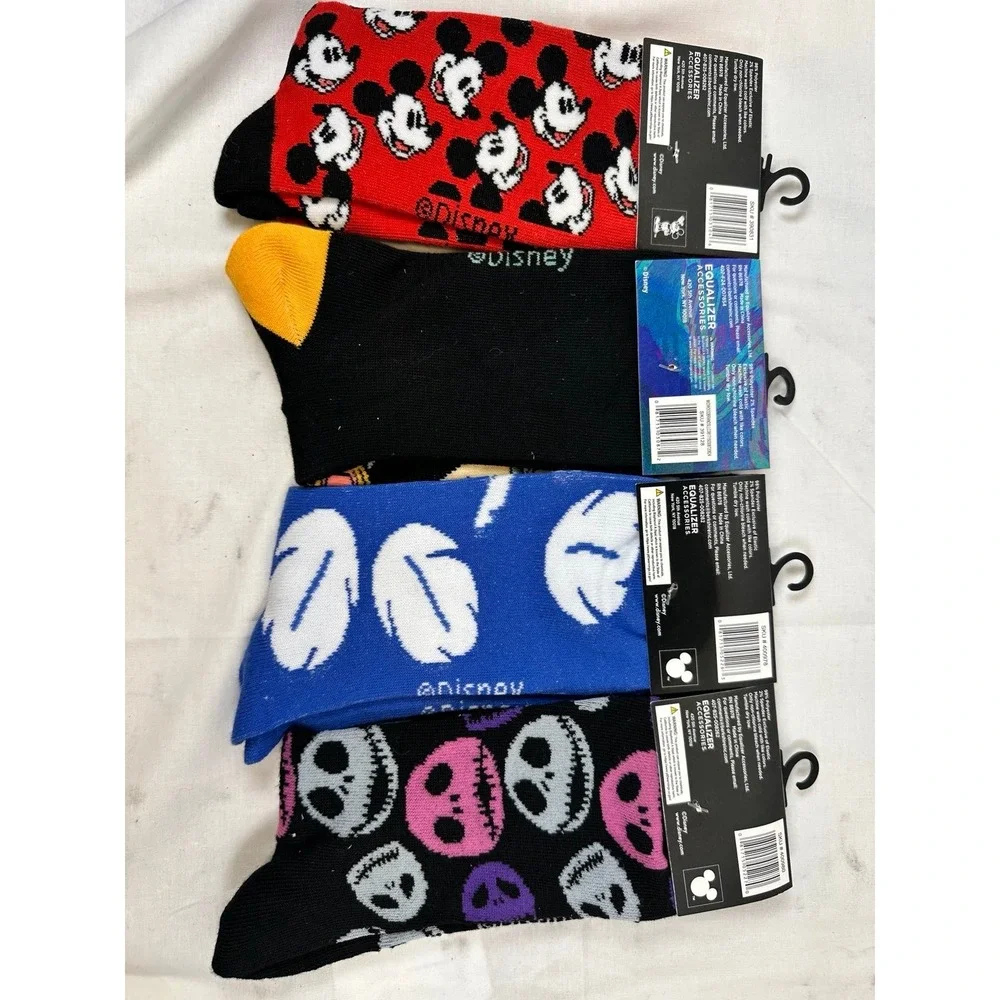 Disney Villains Crew Socks Lot Mickey Jack Skellington Evil Queen Stitch